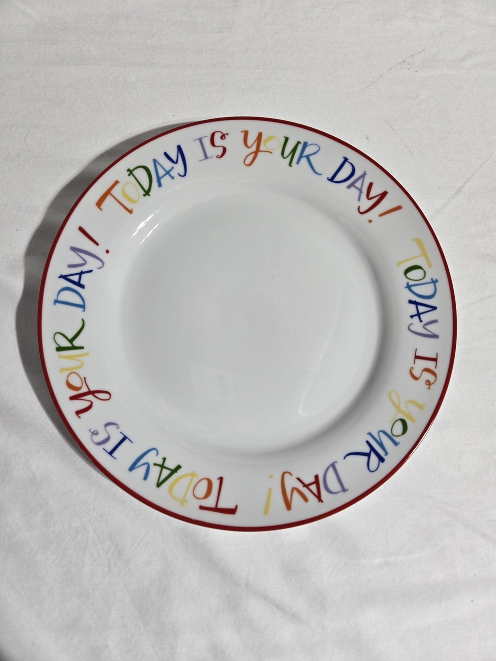 Slant Collections Today Is Your Day! Colorful 10" Ceramic Birthday Dinner Plate